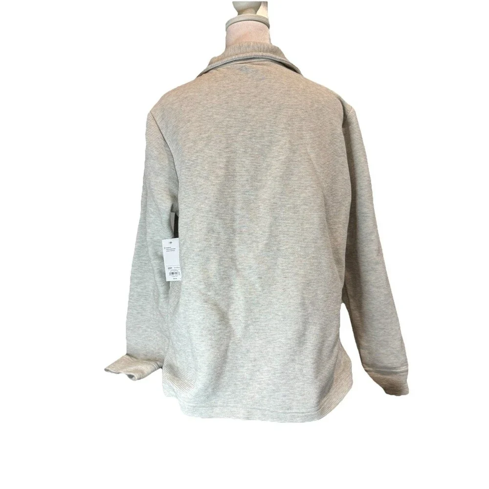 Women's Croft & Barrow Sweater Size Medium Grey Quarter Zip Pullover Zip NWT